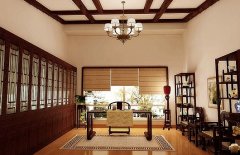 長沙中式別墅裝修:中式書房設計